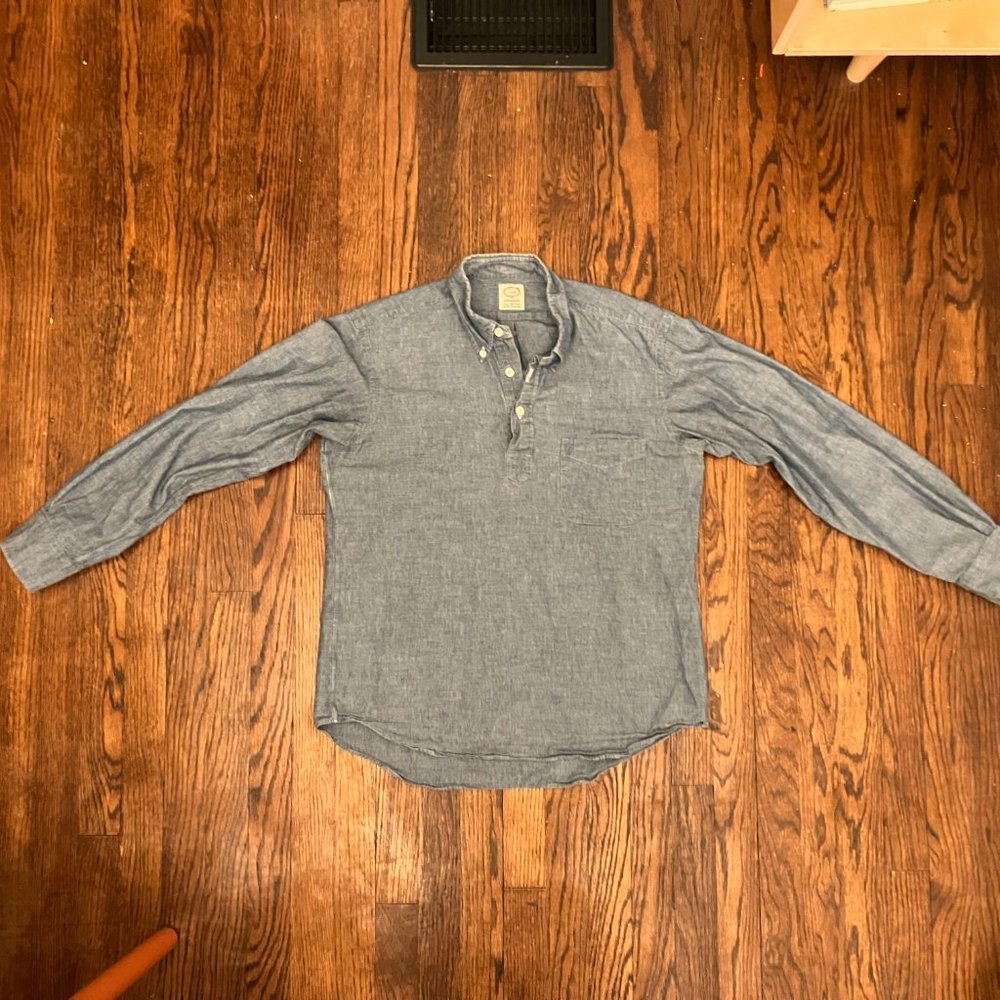 Kamakura Shirts Graham Marsh Vintage Ivy Chambray Popover (Size L)